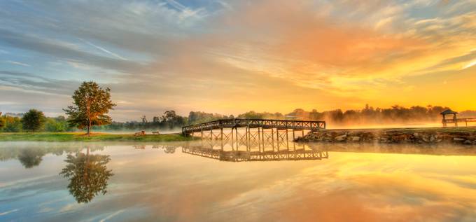 Sunrise at Sunset Bridge by jbingaman - Magical Bridges Photo Contest by Mosaic