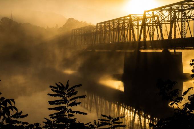 Morning Fog Bridge-2576 by johnfcovin - Magical Bridges Photo Contest by Mosaic