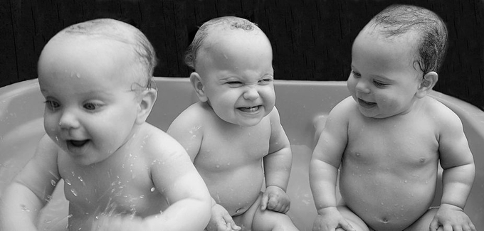 Triplets in the tub by Child_Expressions - Chasing Smiles Photo Contest