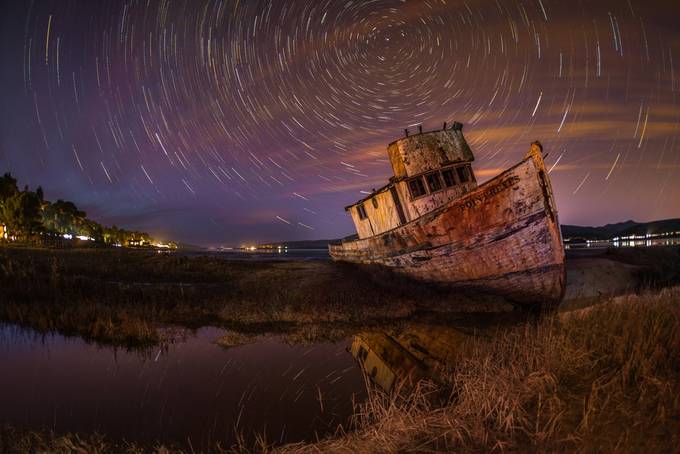Shipwrecks at Point Reyes by michaelkovler - 300 Star Trails Photo Contest