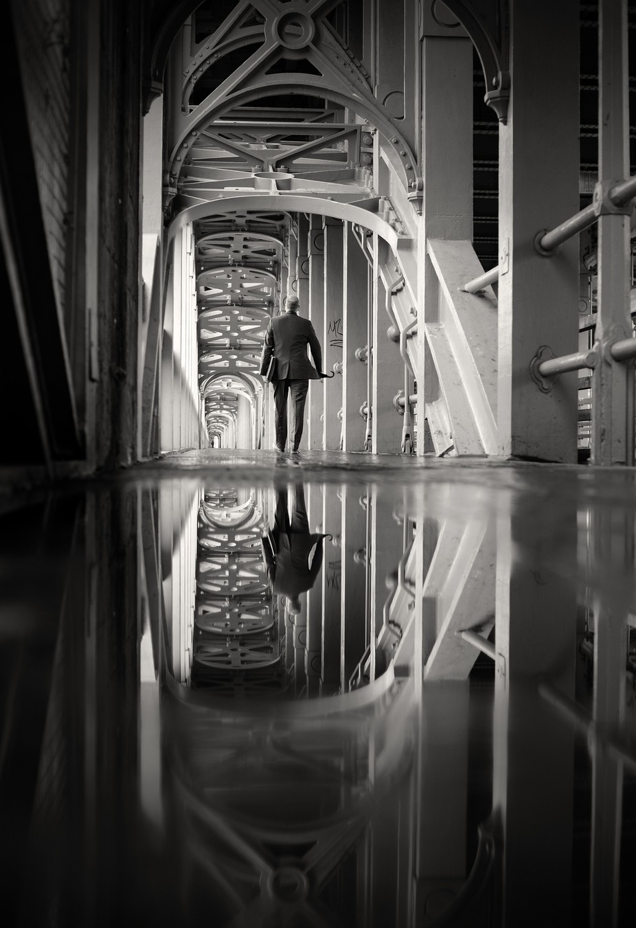 mirror man b&w by stevejackson - People In A Frame Photo Contest