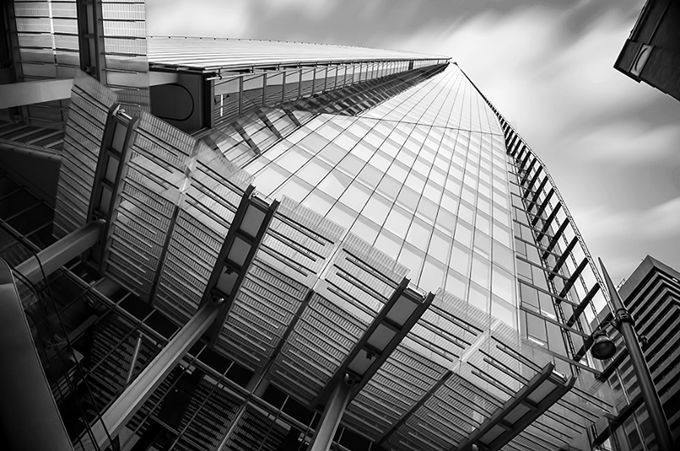 Shard B&W by martynleaning - Structures in Black and White Photo Contest