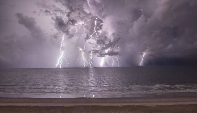 Light storm by Dilleo22 - The Ocean And The Clouds Photo Contest