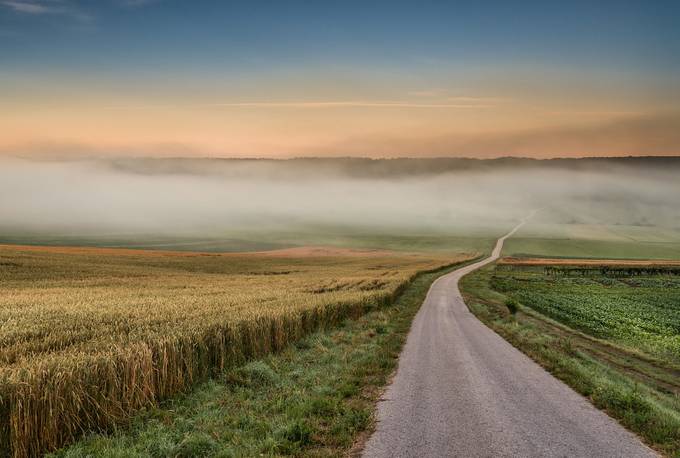 Down into fog by saintek - Road To Nowhere Photo Contest