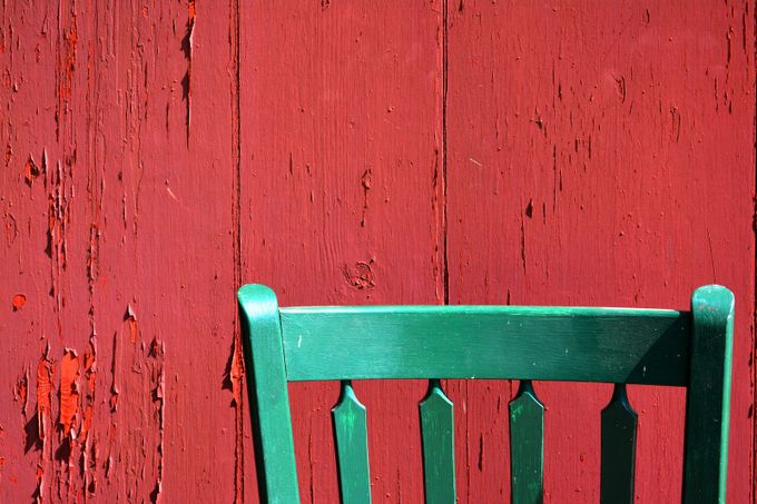 Green Chair red Wall by cclaude - Red And Green Photo Contest