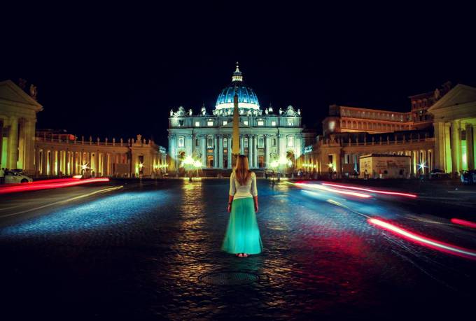 A Night At the Vatican by LisaShalom - Color In The Night Photo Contest