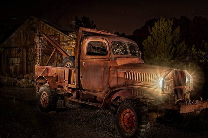 Old Truck Light Painting by mmunksgard - Old and Rusty Photo Contest