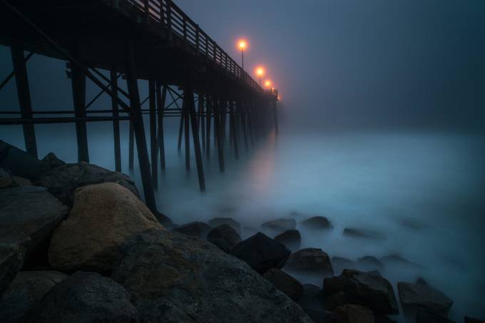Foggy Night at the Oceanside Pier by larrymarshall - Water And The Night Photo Contest