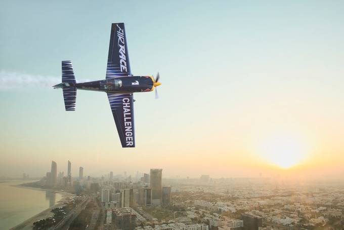 Red Bull challenger Daniel Ryfa above Abu Dhabi by pilapix