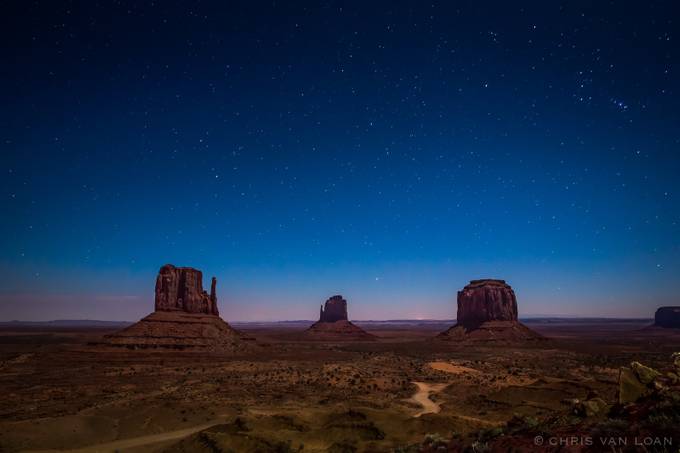 Monument Valley at Night  by ChrisVanLoan - Rock Formations Photo Contest