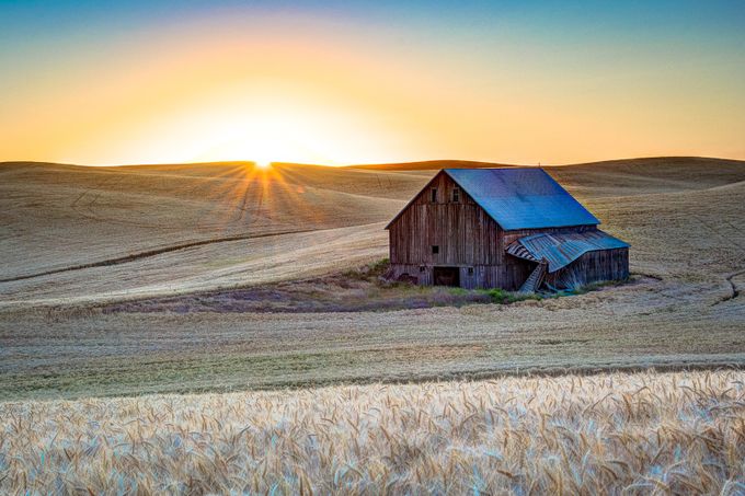 Spangle Barn at Sunrise by markaament - Farms And Barns Photo Contest