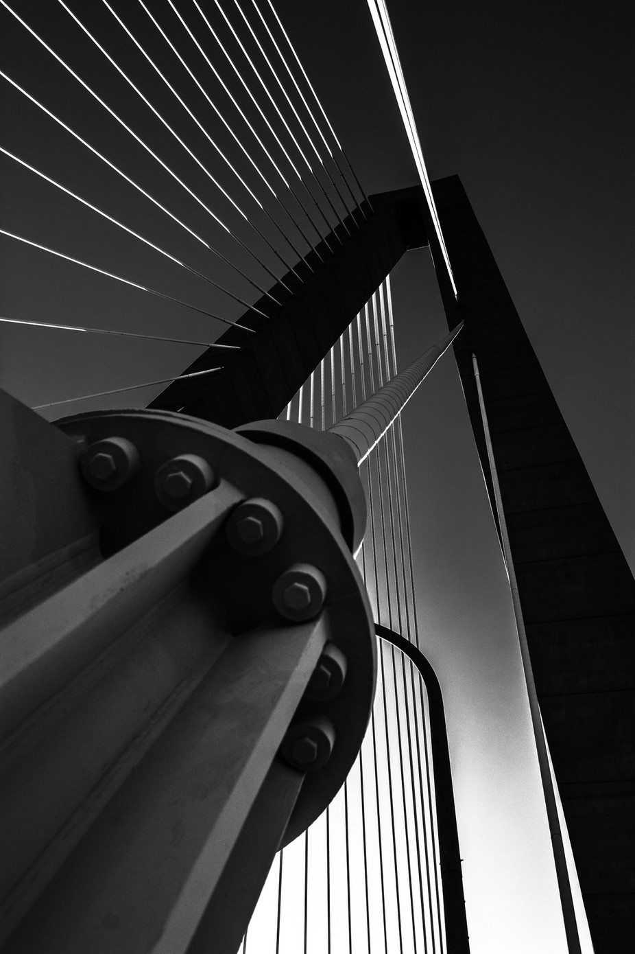 Arthur Ravenel Bridge Series in Black and White by Photogirl118 - Geometry in Black and White Photo Contest