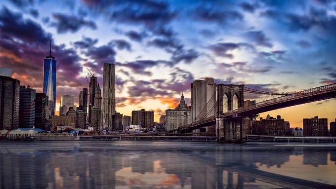 New York Sunset by AlissaBethPhoto - 400 Cities By Water Photo Contest