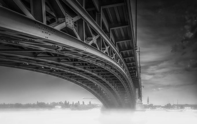 Theodor-Heuss-Brücke by olemsteffesen - Structures in Black and White Photo Contest