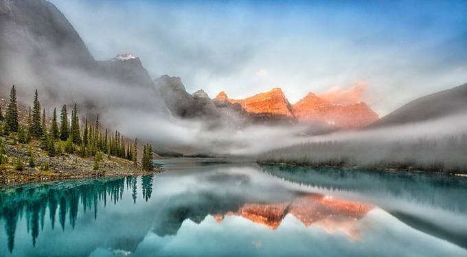morraine lake sunrise by ronsantini - Spectacular Lakes Photo Contest