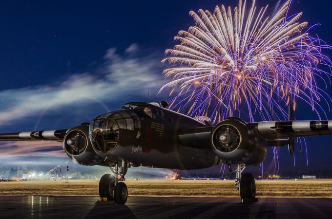 B-25 Fireworks by kenmcall