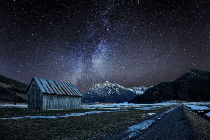 Lonesome hut in a cold night by pixadeleon - The Night Photo Contest
