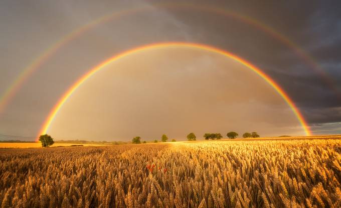 Tacolneston twin rainbows by Pete_Rowbottom - Rainbows Overhead Photo Contest
