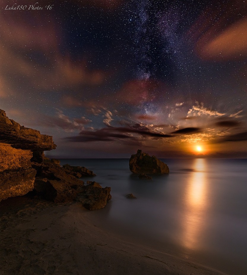 Magical Moonset by Luka180 - Color In The Night Photo Contest