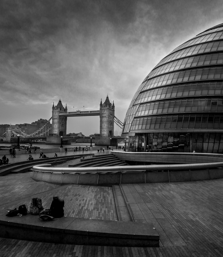 London City Hall Tower Bridge by larryplatner - City Life In Black And White Photo Contest