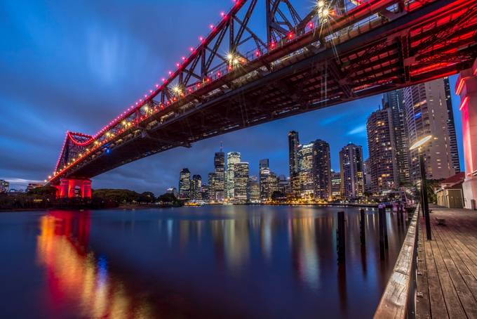 Brisbane Bridge by JohnHPhotography - City In The Night Photo Contest