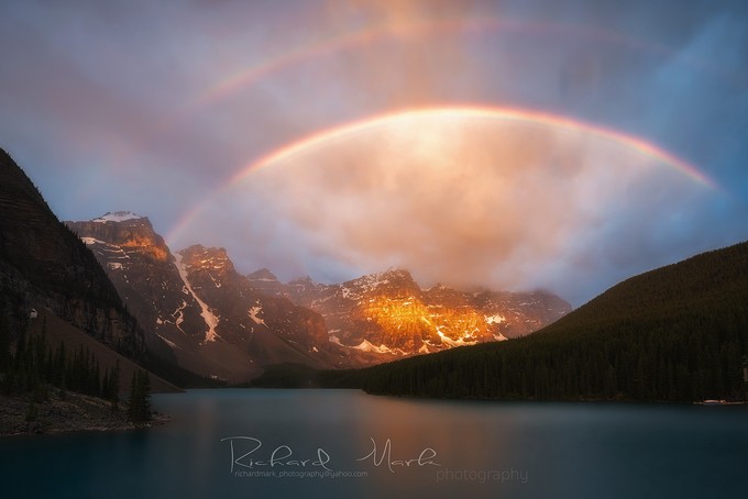 Moraine  lake  by markrichard - Rainbows Overhead Photo Contest
