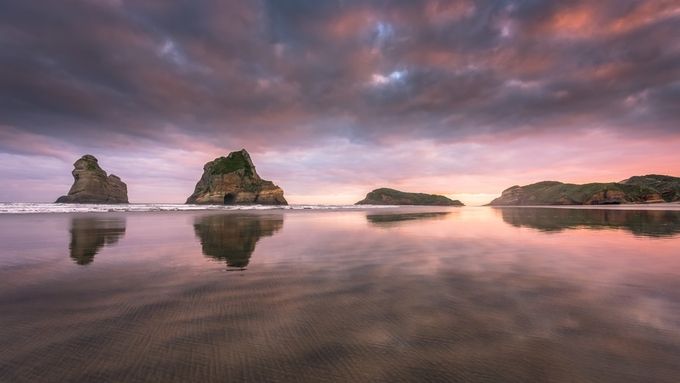 Wharariki reflection by jamierichey - Seascapes Photo Contest