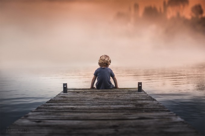 The lake at dusk by SophieJaneNZ - Children In Nature Photo Contest