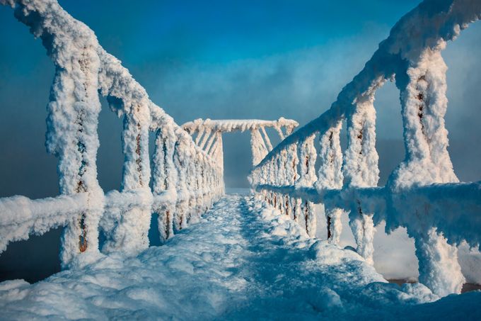 Winter bridge by Maverickneru - Composing With Symmetry Photo Contest