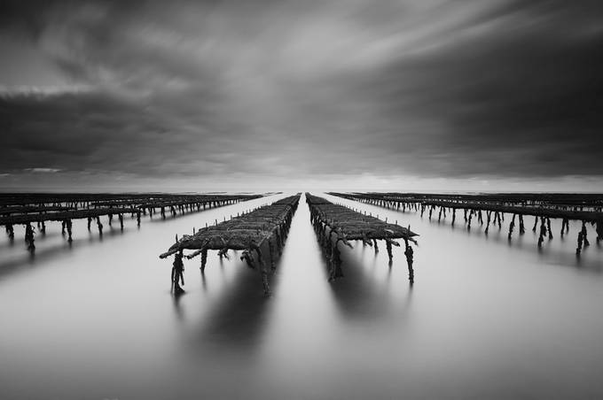 oesterbanken bij Asnelles by johanwolfard - Water In Black and White Photo Contest
