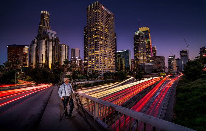 The Photographer Downtown LA by sergeramelli - City In The Night Photo Contest