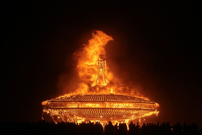 Burning Man Structure - 2013 by Lovesphoto - Shades Of Orange Photo Contest 2021