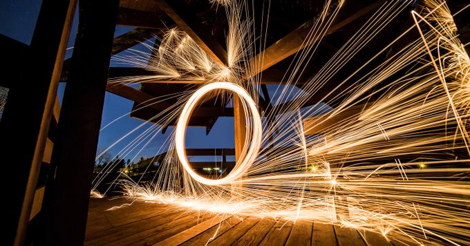 Sparks Fly, Steel Wool (w/o Kad), 1x2, 11.2017 by KColbyPhotography - Finding Circles Photo Contest