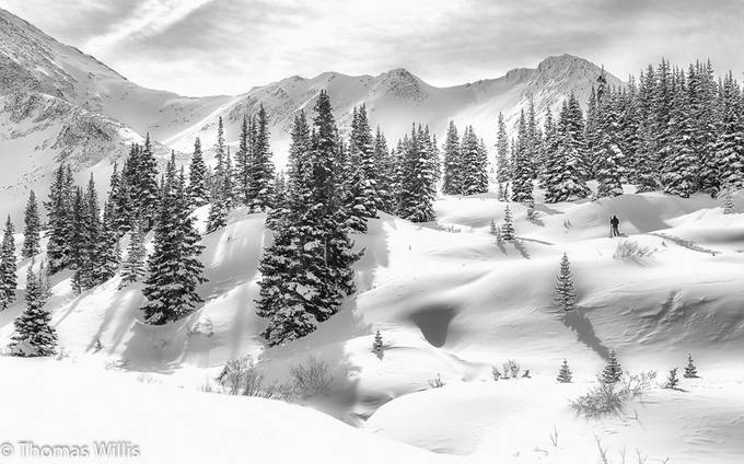 Backcountry Skier by tomwillis - Winter In Black And White Photo Contest