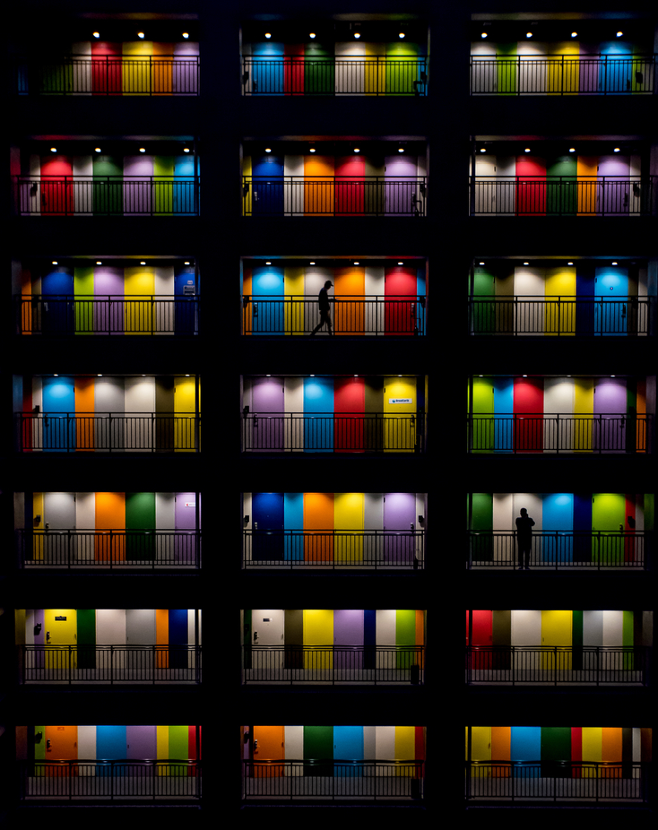 Between the Colorful Doors by gerdiehutomo - My City At Night Marketplace Project
