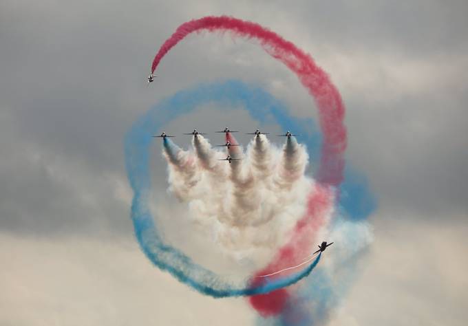 The Red Arrows at the Biggin Hill Festival of Flight by davidscottrobson - Flying High Photo Contest