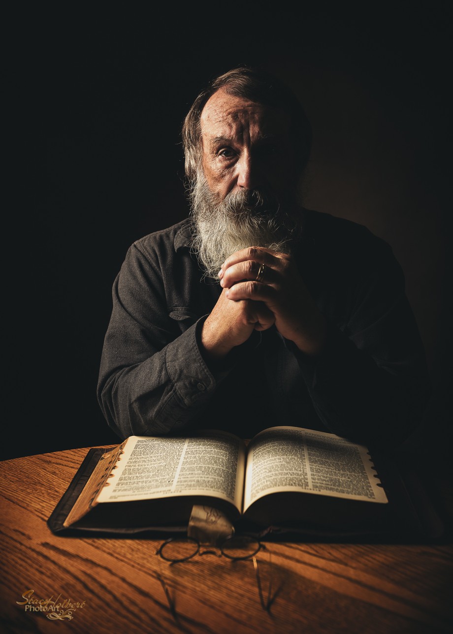 Old Man w Bible by sjholbert - Looking At Faces Photo Contest