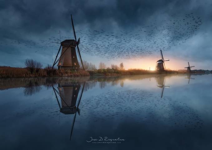 Kinderdijk by JoseDRiquelme - Shooting The Blue Hour Photo Contest