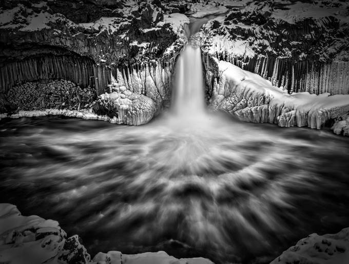 Winter Waters by Rivet - Monochrome Waterfalls Photo Contest