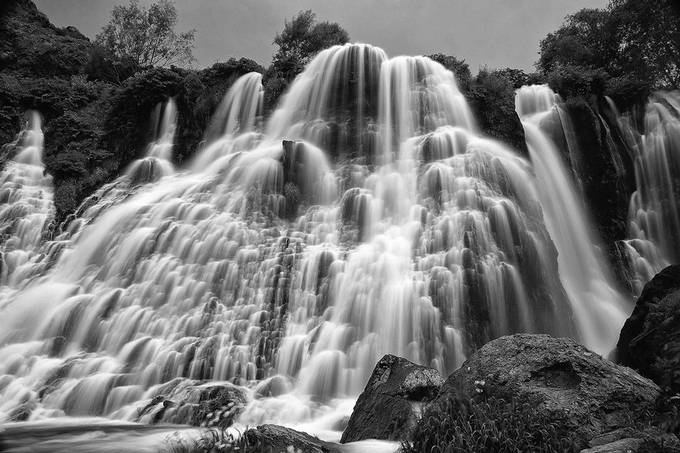 Shaki Waterfall  by photoart78 - Monochrome Waterfalls Photo Contest