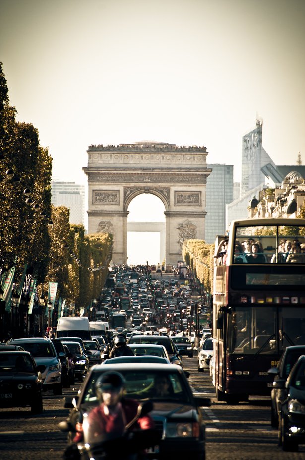 Champs Elysees and the Arc de Triomphe by scottsinclair - Unique Cities Photo Contest