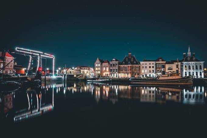 Maassluis my hometown by nathanokkerse - Water At Night Photo Contest