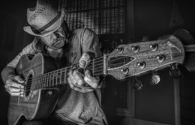 Guitar Man by GregDavisFlorida - Black And White Compositions Photo Contest Vol9