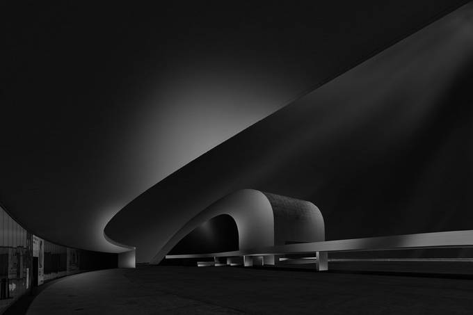 Niemeyer Shapes III by pmauriz - Architecture In Black and White Photo Contest