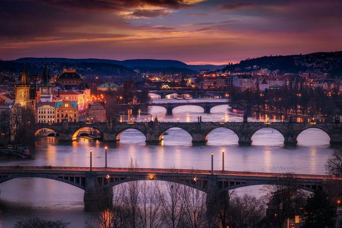 Vltava river at sunset by georgepapapostolou - Capture Rivers Photo Contest