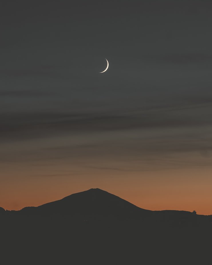 Sunset Moon by PatrikHalten - Mountains And Silhouettes Photo Contest
