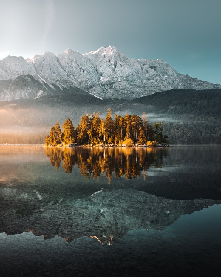 Sunrise at the Eibsee by talesofjustin - Earth Day Photo Contest 2022
